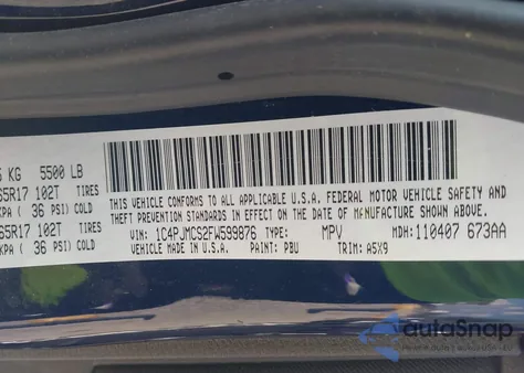 2015 Jeep Cherokee Latitude из США, поврежденный, VIN 1C4PJMCS2FW599876